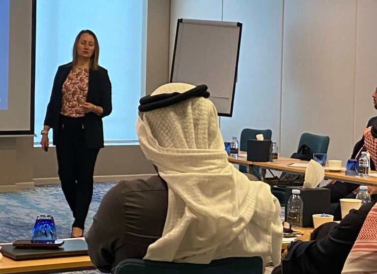 This Media Larke delivering media training in the Middle East